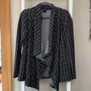 Bobeau Black & White Striped Cardigan